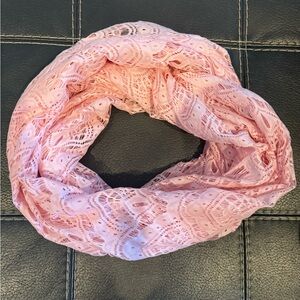Mixit Delicate & Elegant Pink Lace Infinity Scarf